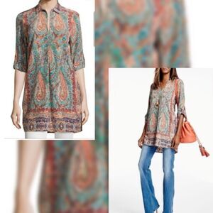 JOAN VASS Paisley Tunic Top M
